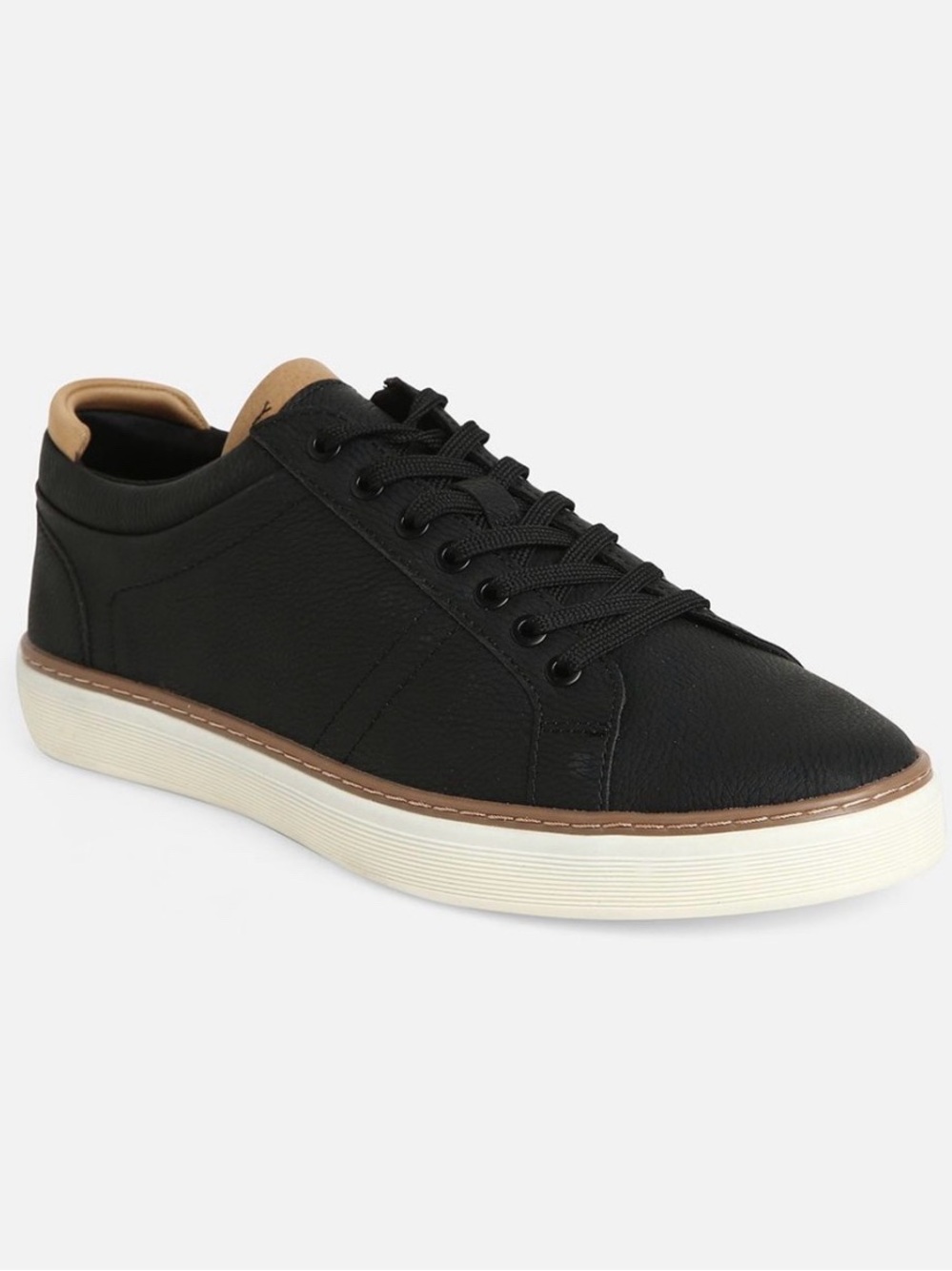 ALDO Mens 10.5 Sneaker Black/ Brown RAMSON Comfort Insole Contrast Sole Shoes